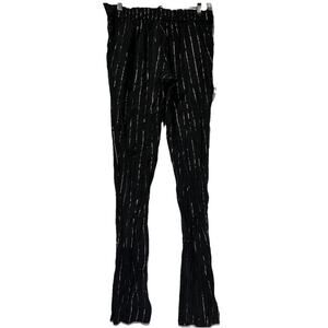 kelly wearstler black metallic gold pinstripe pants Size 8